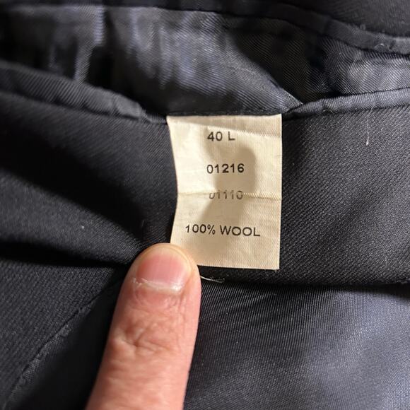 Jos A Bank Blazer Mens 40L Navy with Gold Buttons Sport Coat Dress Jacket *Flaw - Picture 5 of 15